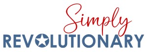 Simply Revolutionary special logo read and blue


